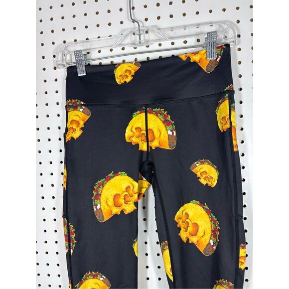Feed Me Fight Me taco skulls capri leggings size S - Picture 4 of 7